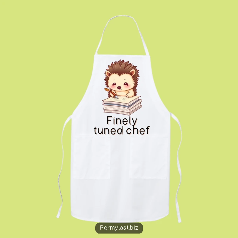 Funny Chef Hedgehog Apron - Quill Writer Gift for Kitchen Creatives