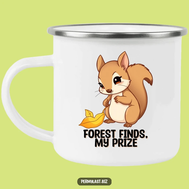 Funny Squirrel Camping Mug - Determined Enamel Travel Gift for Outdoors