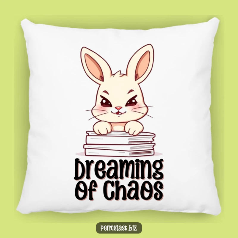 Funny Bunny Pillow - Cozy Mischief Accent Gift for Whimsy