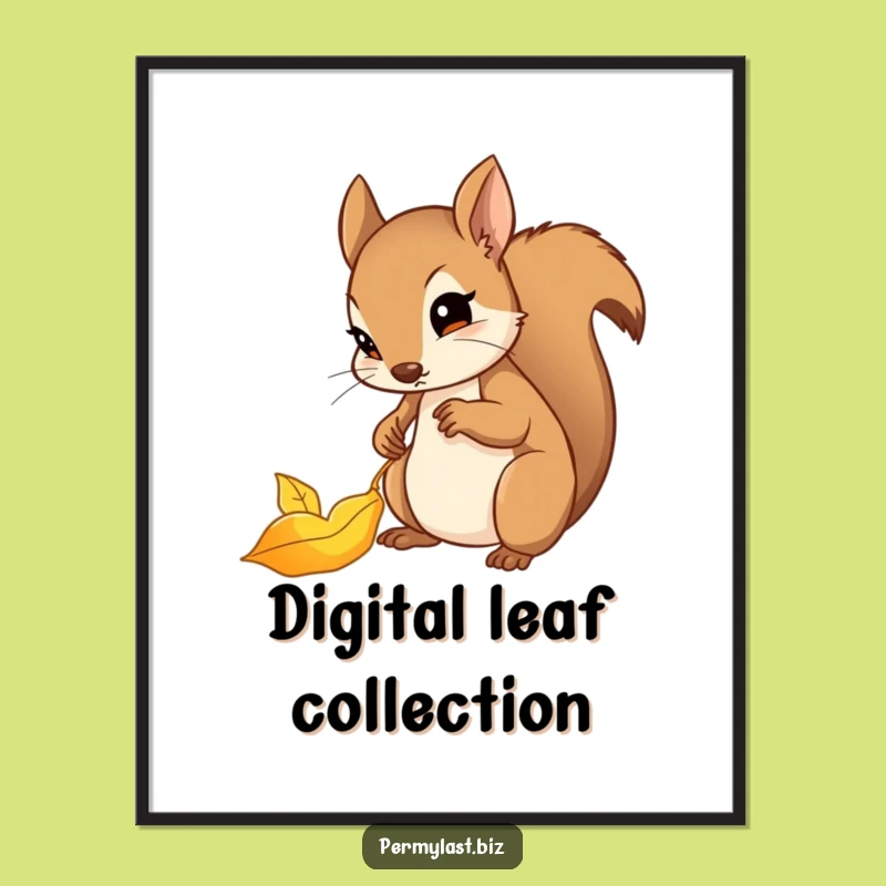 Funny Squirrel Digital Print - Determined Filing Wall Art Gift