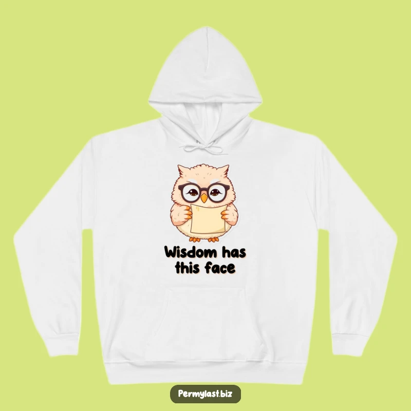 Funny Owl Hoodie - Cozy Smirk Scroll Pullover Gift for Intellectuals