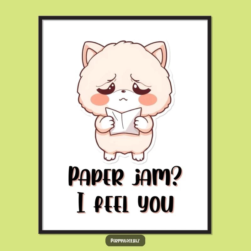 Funny Free Printable Wall Art: Exasperated Fluffy's Paper, Quirky Downloadable Art