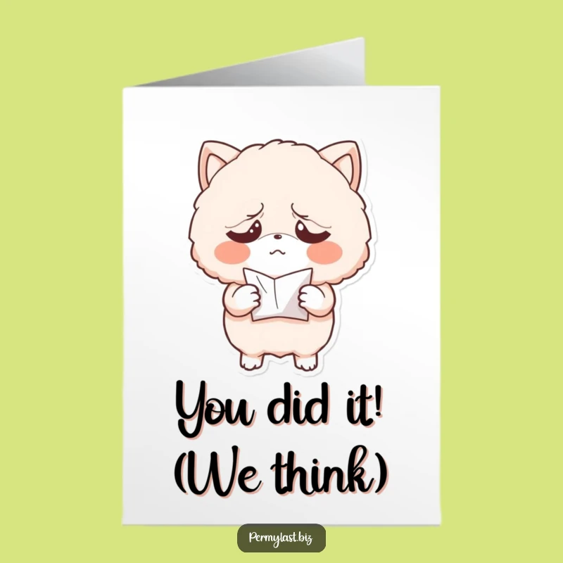 Free Printable Congrats Card: Exasperated Fluffy's Paper, Hilarious Downloadable Gift