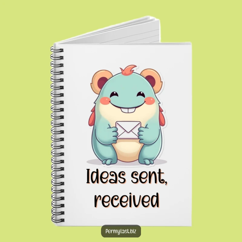 Funny Grinning Creature Notebook - Jot Down Ideas with Email Icon Fun