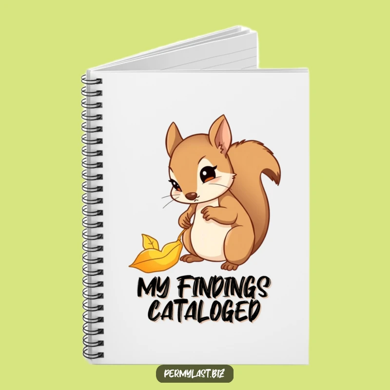 Funny Squirrel Notebook - Determined Leaf Filing Journal Gift