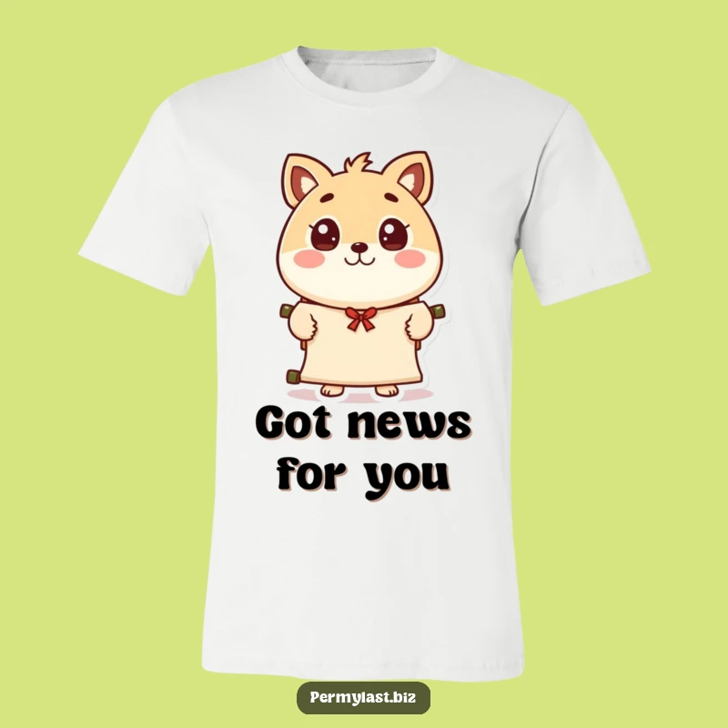 Funny Character Scroll T-Shirt: Share Your News in Style