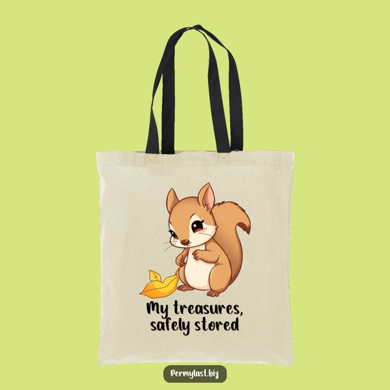 Funny Squirrel Tote Bag - Determined Leaf Filing Gift for Collectors